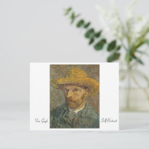 Cartes Pour Fêtes Annuelles Van Gogh au chapeau de paille, Autoportrait