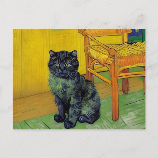 Cartes Pour Fêtes Annuelles Van Gogh Black Cat (Devant)