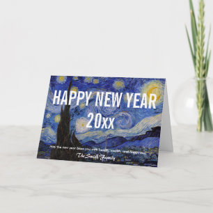 Cartes Pour Fêtes Annuelles Van Gogh - Bonne année avec la nuit étoilée