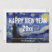 Cartes Pour Fêtes Annuelles Van Gogh - Bonne année avec la nuit étoilée (Devant)