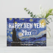 Cartes Pour Fêtes Annuelles Van Gogh - Bonne année avec la nuit étoilée (Debout devant)