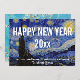 Cartes Pour Fêtes Annuelles Van Gogh - Bonne année avec la nuit étoilée