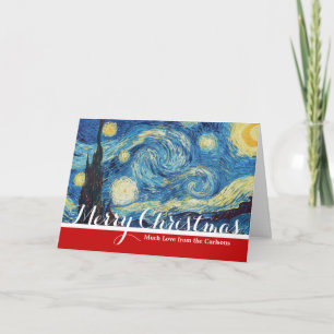 Cartes Pour Fêtes Annuelles Van Gogh Nuit Étoilée Vintage Bleu Chef-d'œuvre