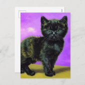 Cartes Pour Fêtes Annuelles Van Gogh Style Cat (Devant / Derrière)