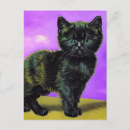 Cartes Pour Fêtes Annuelles Van Gogh Style Cat (Devant)