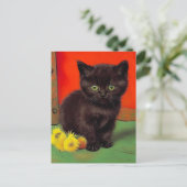 Cartes Pour Fêtes Annuelles Van Gogh Style Chat noir (Debout devant)