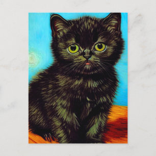 Cartes Pour Fêtes Annuelles Van Gogh Style Pouting Kitten
