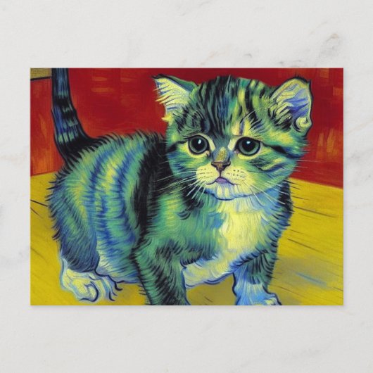 Cartes Pour Fêtes Annuelles Van Gogh Tabby Cat (Devant)