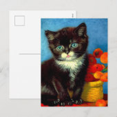 Cartes Pour Fêtes Annuelles Van Gogh Tuxedo Cat (Devant / Derrière)