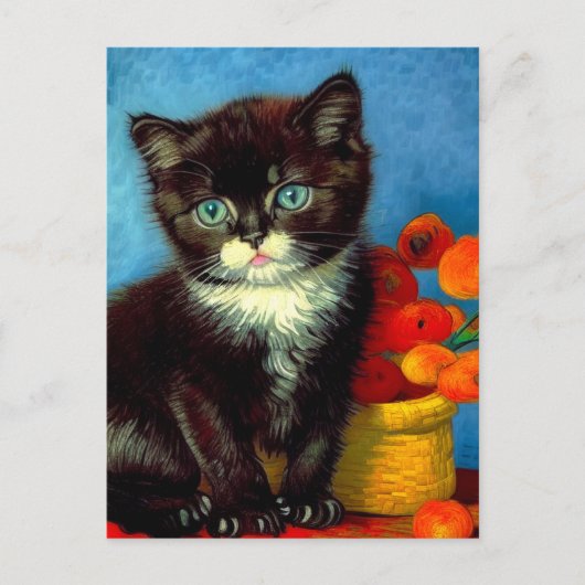Cartes Pour Fêtes Annuelles Van Gogh Tuxedo Cat (Devant)