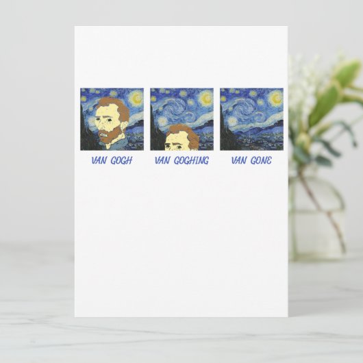 Cartes Pour Fêtes Annuelles Van Gogh Van Goghing Van Gone Peintre Artiste (Debout devant)