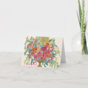 Cartes Pour Fêtes Annuelles Vaporisateur coloré d'arrangement floral Note/Salu