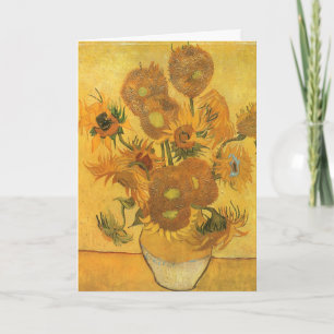 Cartes Pour Fêtes Annuelles Vase avec 15 tournesols par Vincent van Gogh