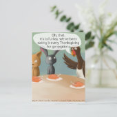 Cartes Pour Fêtes Annuelles Vegan Thanksgiving (Debout devant)