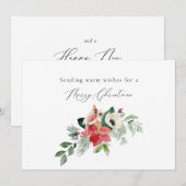 Cartes Pour Fêtes Annuelles Végétation botanique d'hiver Joyeux Noël (Devant / Derrière)