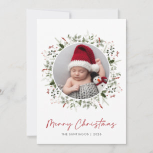 Cartes Pour Fêtes Annuelles Végétation botanique Wreath Photo de Noël