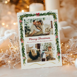 Cartes Pour Fêtes Annuelles Végétation de Noël moderne et vaches 3 Photo