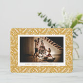 Cartes Pour Fêtes Annuelles Végétation de Noël (or) Photo horizontale (Debout devant)