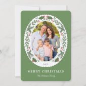Cartes Pour Fêtes Annuelles Végétation de Noël Ovale Photo (Devant)