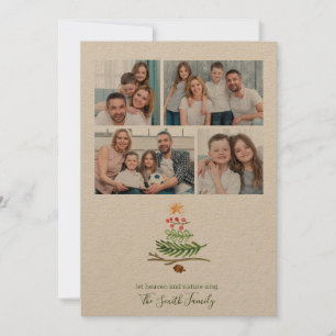 Cartes Pour Fêtes Annuelles Végétation d'hiver Aquarelle Arbre de Noël