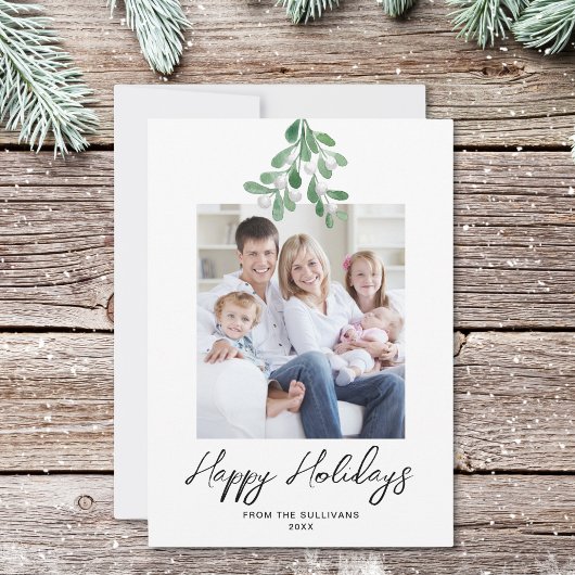 Cartes Pour Fêtes Annuelles Végétation d'hiver Mistletoe Joyeuses Vacances Pho
