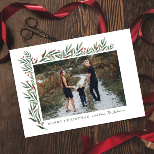 Cartes Pour Fêtes Annuelles Végétation d'hiver Photo blanche Noël