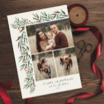 Cartes Pour Fêtes Annuelles Végétation hivernale ivoire 3 Photo Noël<br><div class="desc">Cette élégante Carte Vacances de Noël Végéty 3 Photo Winter est entièrement personnalisable. Vous voulez customiser encore plus ? Cliquez sur "Modifier en utilisant l'outil de conception". Cette conception fait partie d'une collection. OEuvre d'aquarelle originale peinte à la main par le designer Stacey Meacham.</div>