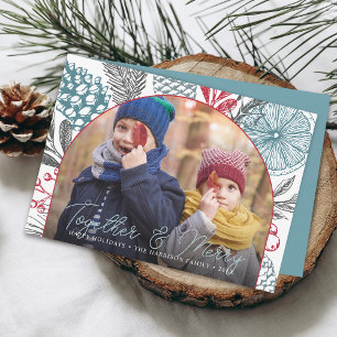 Cartes Pour Fêtes Annuelles Végétation hivernale moderne Photo de Noël