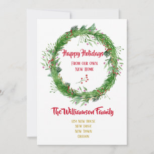 Cartes Pour Fêtes Annuelles Végétation hivernale Nouvelle maison Joyeuses Fête