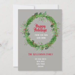 Cartes Pour Fêtes Annuelles Végétation hivernale Nouvelle maison Joyeuses Fête