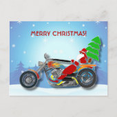 Cartes Pour Fêtes Annuelles Vélo Chopper Père Noël Avec Casquette Rouge (Devant)