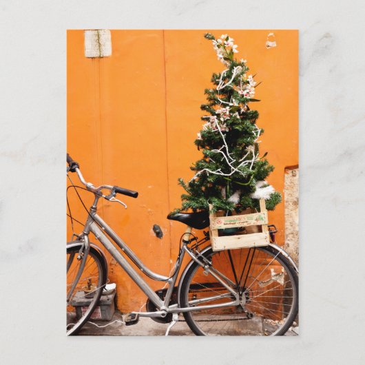 Cartes Pour Fêtes Annuelles Vélo d'arbre de Noël (Devant)