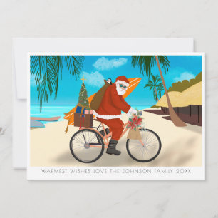 Cartes Pour Fêtes Annuelles Vélo Père Noël Tropical Island Summer Holiday