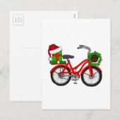 Cartes Pour Fêtes Annuelles vélo xmas (Devant / Derrière)