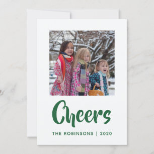 Cartes Pour Fêtes Annuelles Velours damassé floral émeraude pour photo de fami