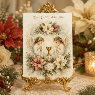Cartes Pour Fêtes Annuelles Venez adorons-Le Ange eucharistique de Noël 