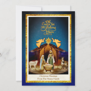 Cartes Pour Fêtes Annuelles "Venez, adorons-le" Noël de la Nativité
