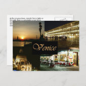 Cartes Pour Fêtes Annuelles Venise par nuit (Devant / Derrière)