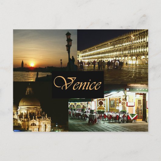 Cartes Pour Fêtes Annuelles Venise par nuit (Devant)