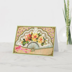 Cartes Pour Fêtes Annuelles Ventilateur victorien vintage Toutes les occasions