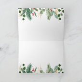 Cartes Pour Fêtes Annuelles Verdure dorée | Joyeux Noël (Intérieur)