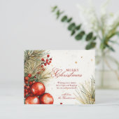 Cartes Pour Fêtes Annuelles Verdure Et Ornements De Noël (Debout devant)