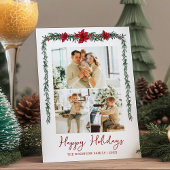 Cartes Pour Fêtes Annuelles Verdure minimale Garland Joyeuses vacances 3 Photo