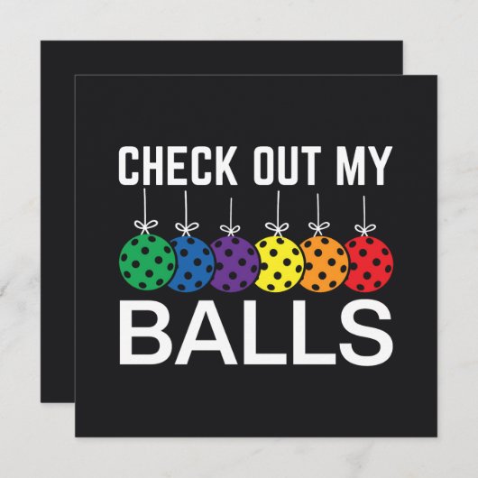 Cartes Pour Fêtes Annuelles Vérifiez Mes Balles (Devant / Derrière)