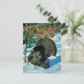 Cartes Pour Fêtes Annuelles Véritable Turquie Forêt neigeuse Noël Noël Fêtes (Debout devant)