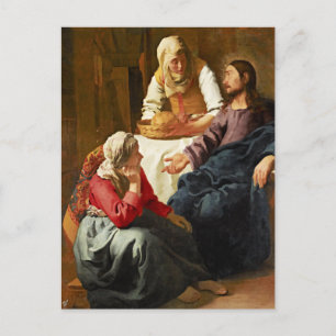 Cartes Pour Fêtes Annuelles Vermeer - Christ dans la Maison de Martha et Marie