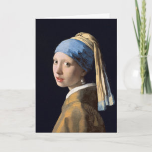 Cartes Pour Fêtes Annuelles Vermeer Jeune fille au collier de perles Beaux-Art