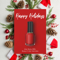 Vernis à Ongles Rouge Joyeuses Fêtes Salon de Beau