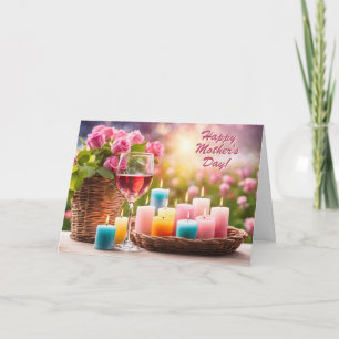 Cartes Pour Fêtes Annuelles Verre à vin Bonne fête des mères Santé