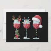 Cartes Pour Fêtes Annuelles Verre à vin Père Noël Noël Saison des fêtes Boire (Devant)